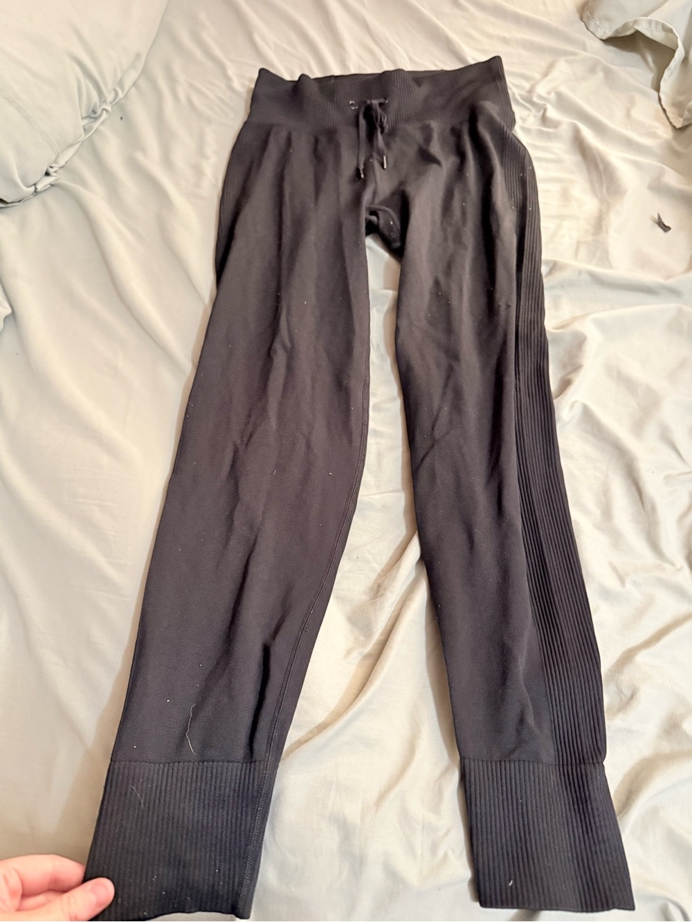 PINK Victoria's Secret Men's Black Ribbed-Panel Joggers